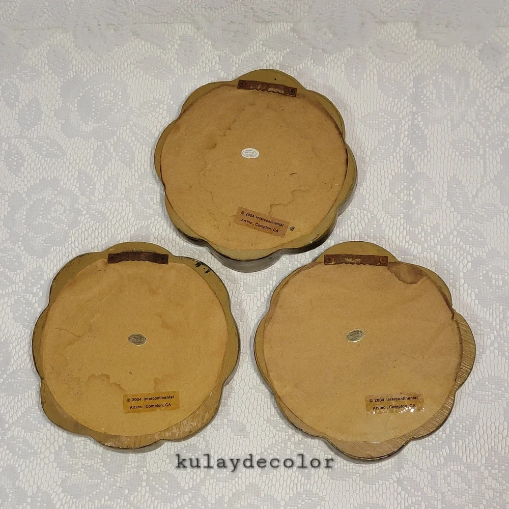 2004 Vintage Celtic Knot Wood Wall Mirror Set – 3 Piece Decorative Wall Art